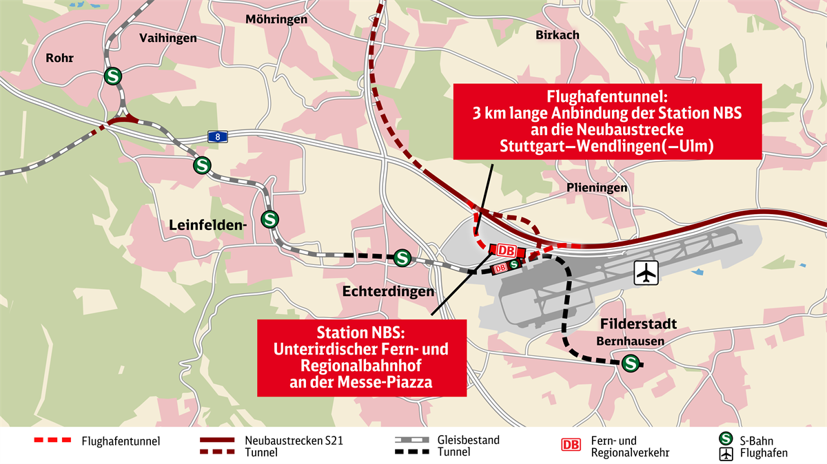 Flughafenanbindung der Neubaustrecke Stuttgart–Ulm