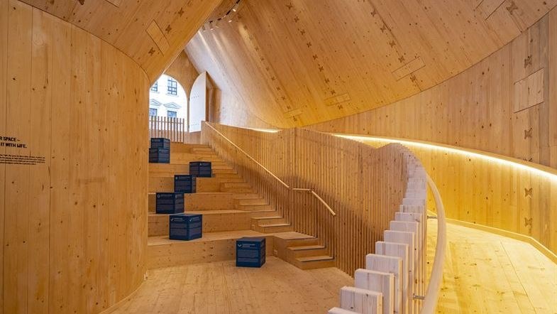 ZÜBLIN Timber, Fuggerei pavillon, inner space