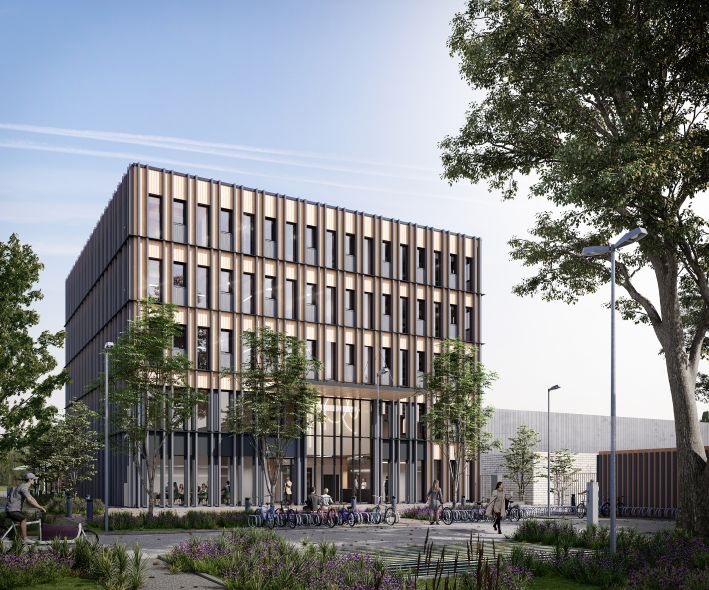 rendering new Timber head office in Aichach