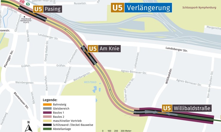 Verlängerung U-Bahn-Linie 5-West von Laim nach Pasing